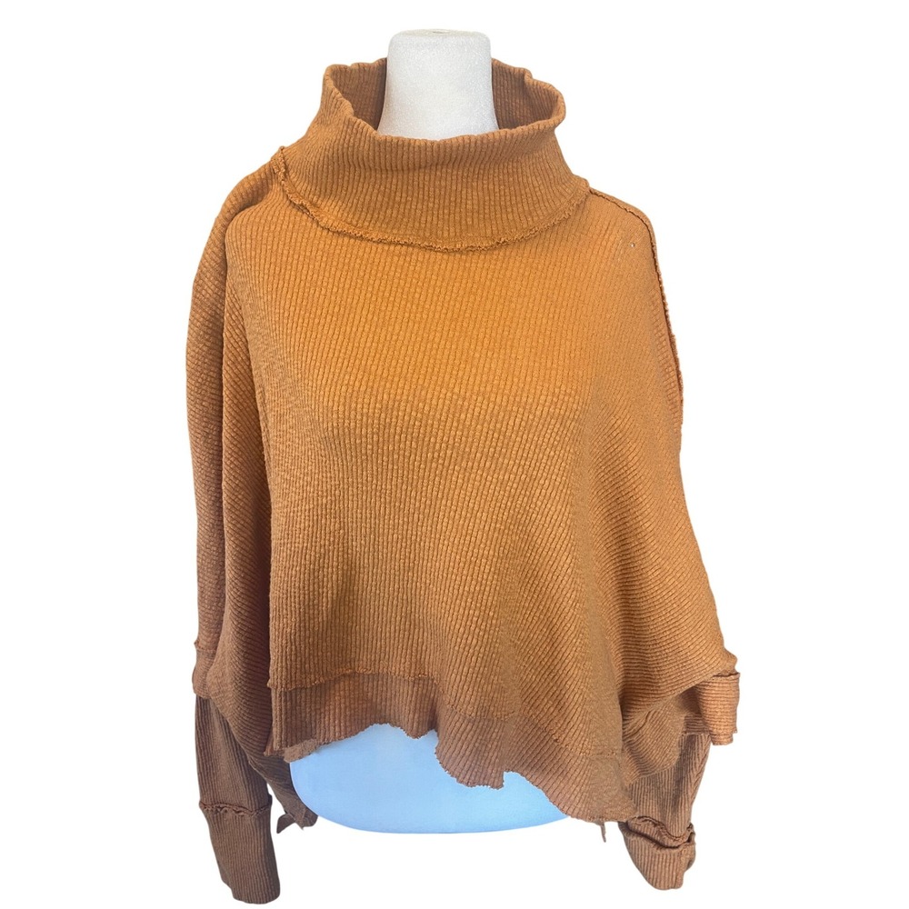 Free People We‎ the Free Women Moon Daisy Thermal Pullover Size M Oversized
